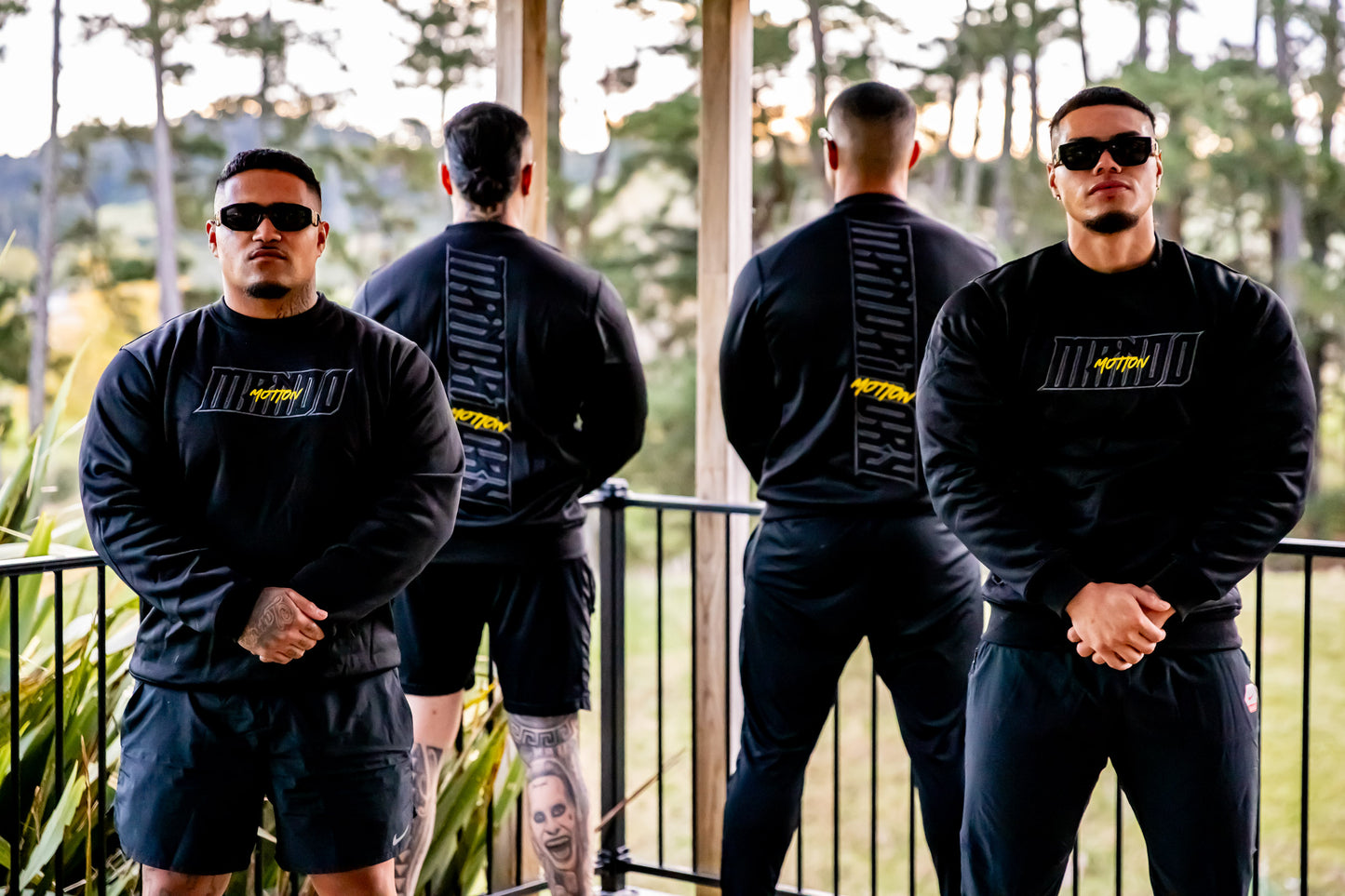 CREW NECK BLACK-YELLOW (EMBROIDERED)