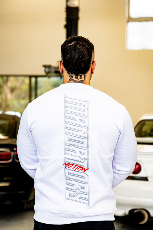 CREW NECK WHITE-RED (EMBROIDERED)